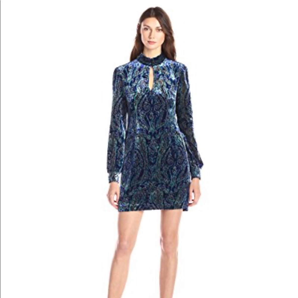 👗 Nanette Lepore👗 Klimt velour cobalt dress (4)